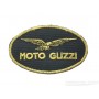 Toppa ovale piccola termoadesiva "Moto Guzzi" nero/oro - 10cm x 6cm