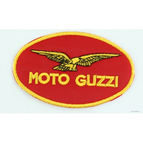 Toppa ovale piccola termoadesiva Moto Guzzi rosso/oro - 10cm x 6cm